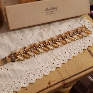 Vintage Mid Century Coro Lucite Gold Tone Bracelet